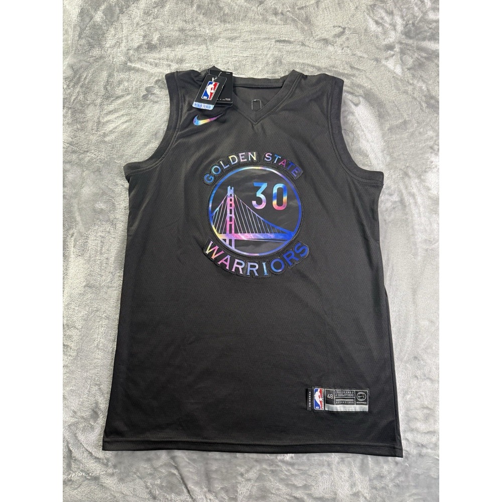 NWT Nike Golden State Warriors Stephen Curry Black MVP Swingman Jersey Men's 48
